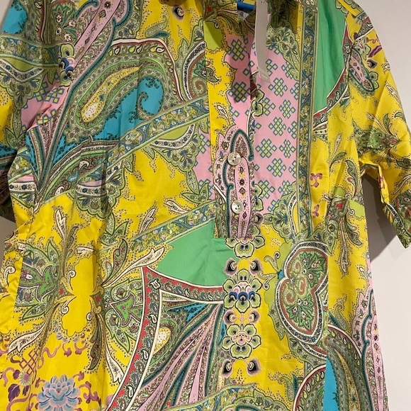 Hinson Wu Aileen Short Sleeve soft combo shirt dress New with Tag Sz Large - Picture 9 of 12